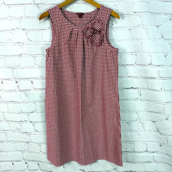 Merona Dresses & Skirts - Merona Red White  gingham Sleeveless Sundress size medium Cottagecore
A line